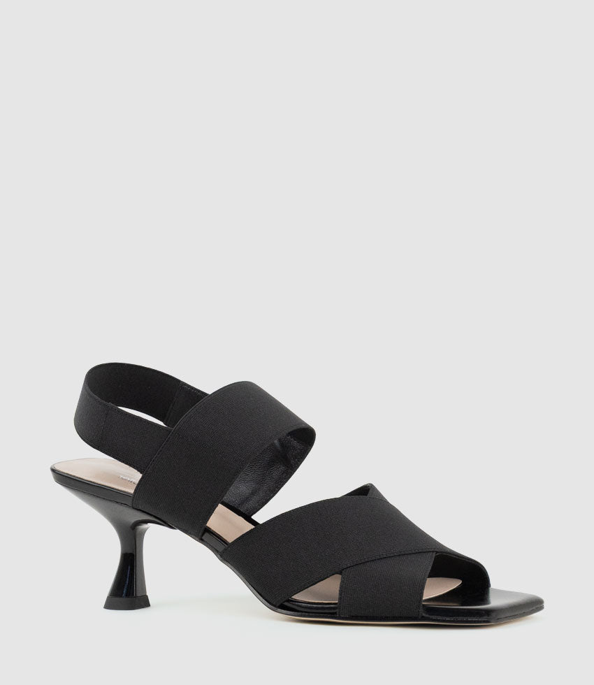 SKYRA60 Elastic Sandal in Black - Edward Meller