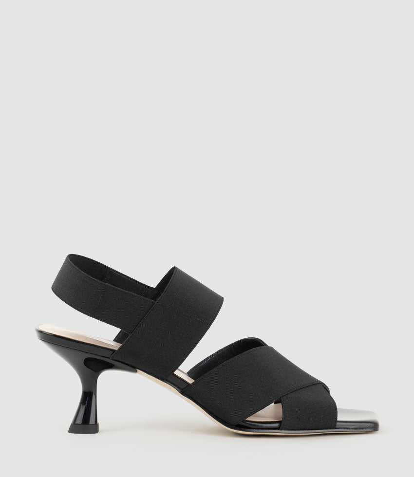 SKYRA60 Elastic Sandal in Black - Edward Meller