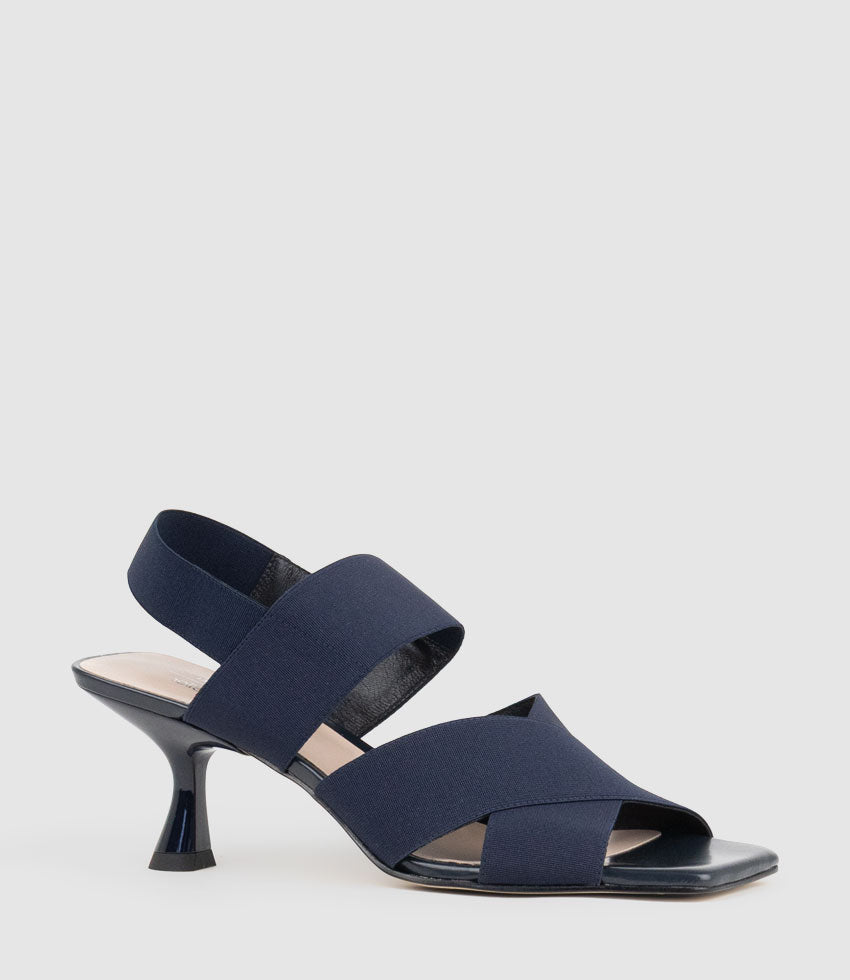 SKYRA60 Elastic Sandal in Navy - Edward Meller