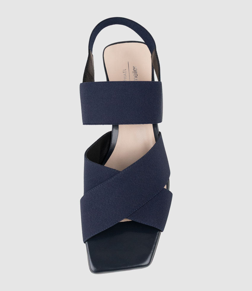 SKYRA60 Elastic Sandal in Navy - Edward Meller