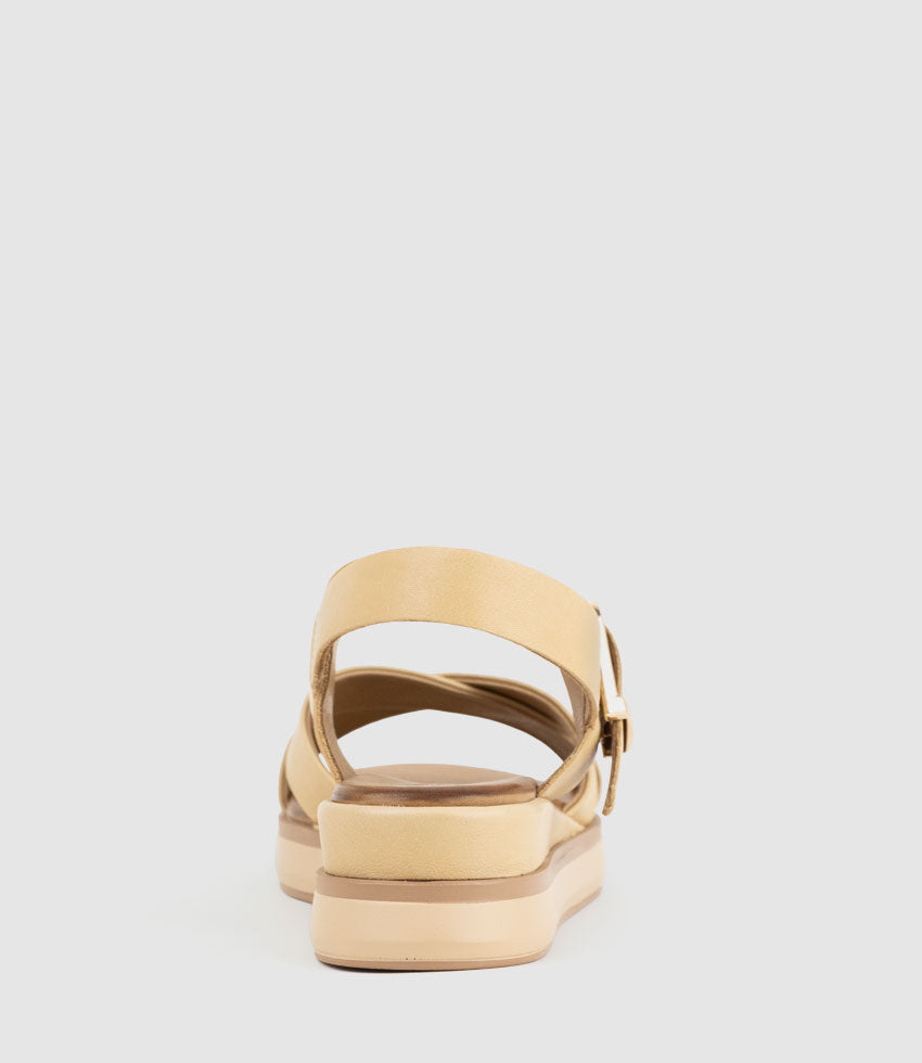 SLAIN Crossover Sandal with Buckle on Unit in Beige - Edward Meller