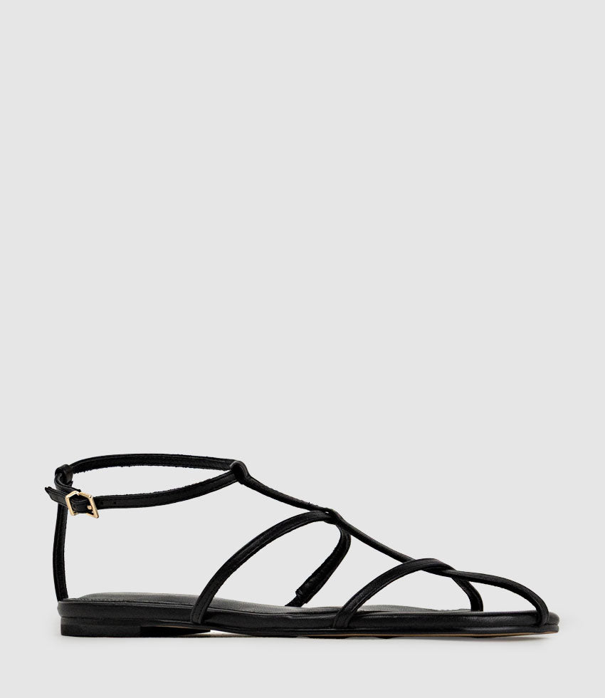 SOLACE Fine Strap Sandal in Black - Edward Meller