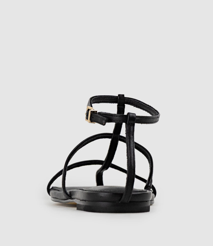 SOLACE Fine Strap Sandal in Black - Edward Meller