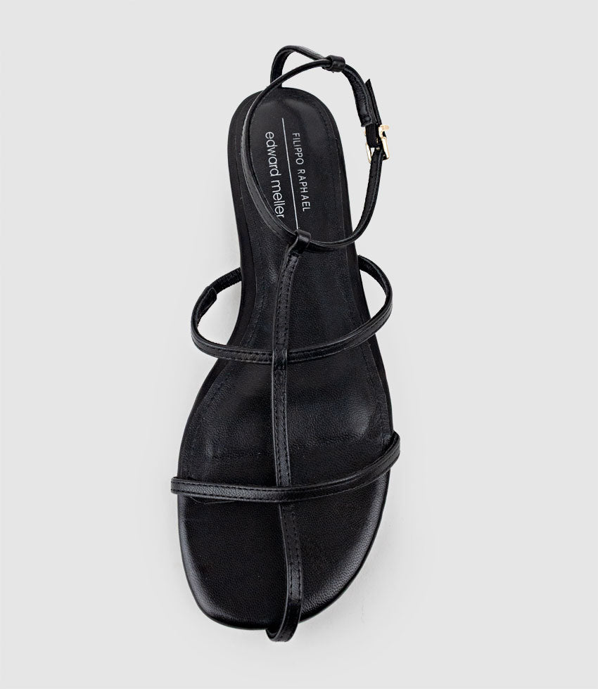 SOLACE Fine Strap Sandal in Black - Edward Meller