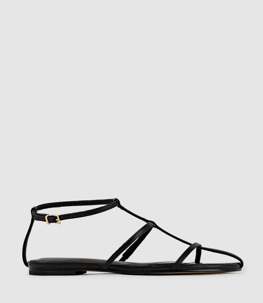 SOLACE Fine Strap Sandal in Black - Edward Meller