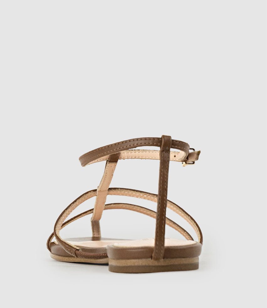 SOLACE Fine Strap Sandal in Brandy - Edward Meller