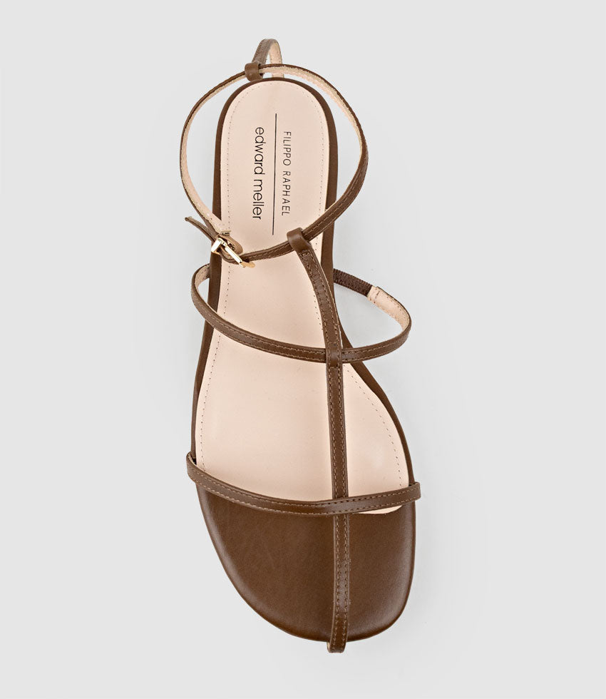 SOLACE Fine Strap Sandal in Brandy - Edward Meller