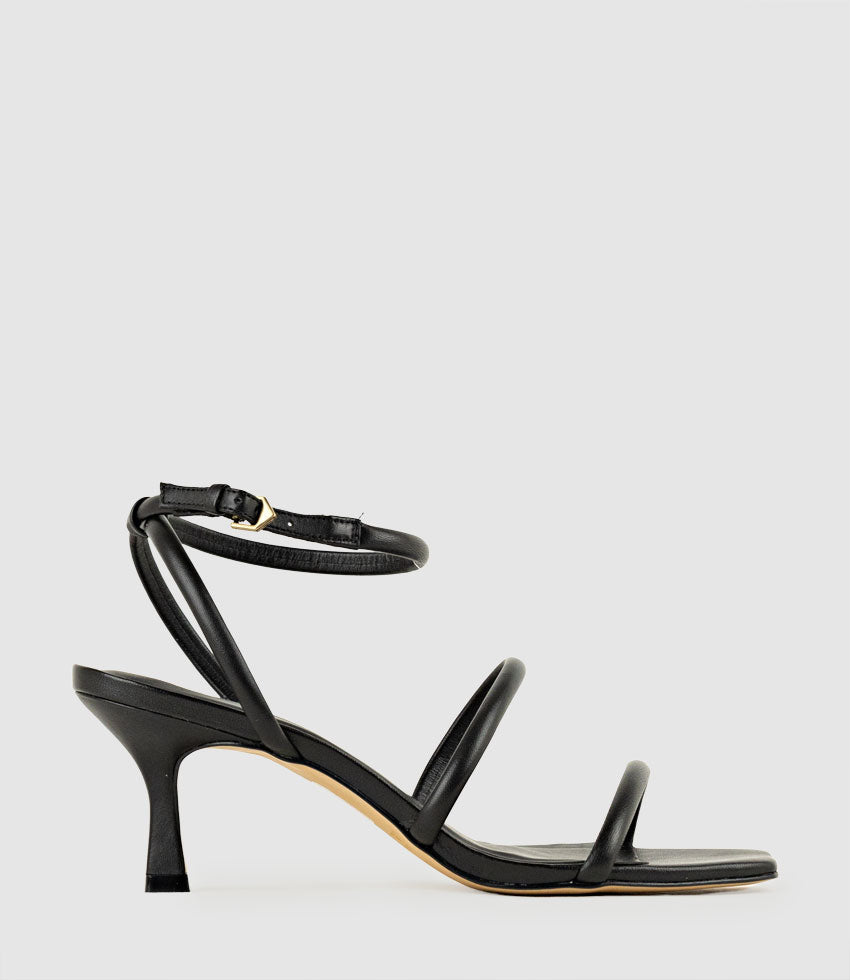 SOLARA65 Strappy Sandal in Black - Edward Meller
