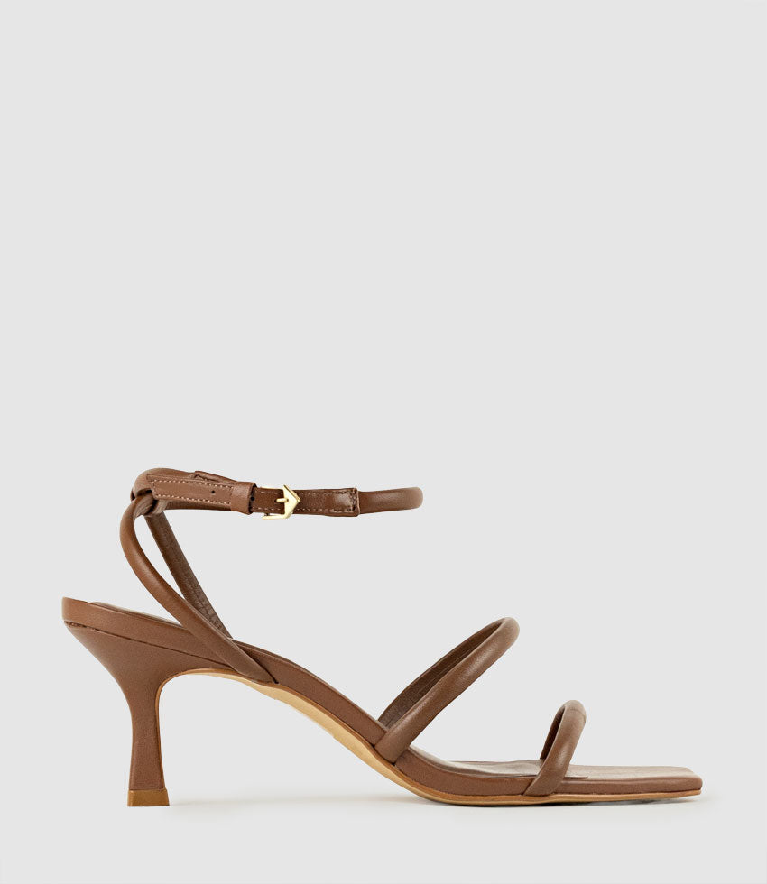 SOLARA65 Strappy Sandal in Caramel - Edward Meller