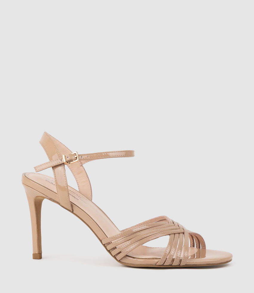 SONAS85 Strappy Sandal in Nude Patent - Edward Meller