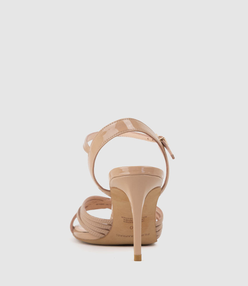 SONAS85 Strappy Sandal in Nude Patent - Edward Meller