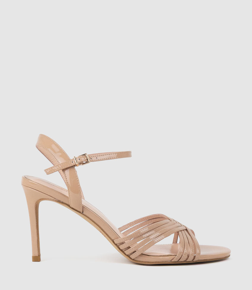 SONAS85 Strappy Sandal in Nude Patent - Edward Meller