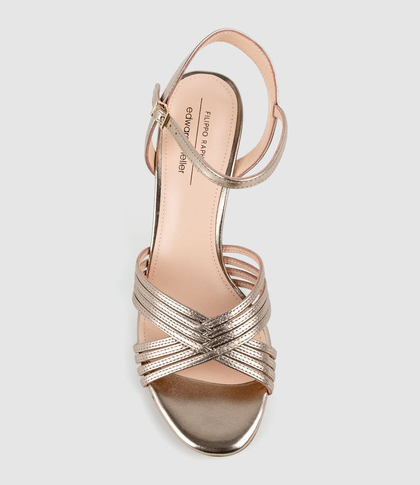 SONAS85 Strappy Sandal in Rosegold - Edward Meller