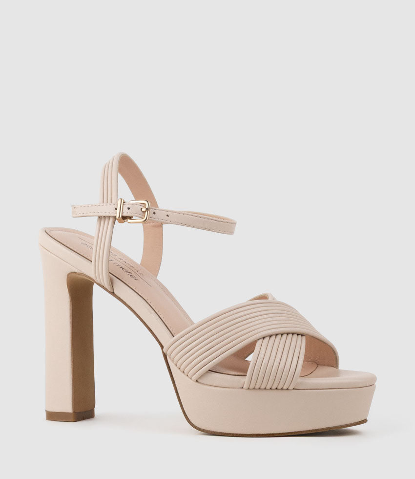 SORROW110 Tubed Crossover Platform Sandal in Shell - Edward Meller