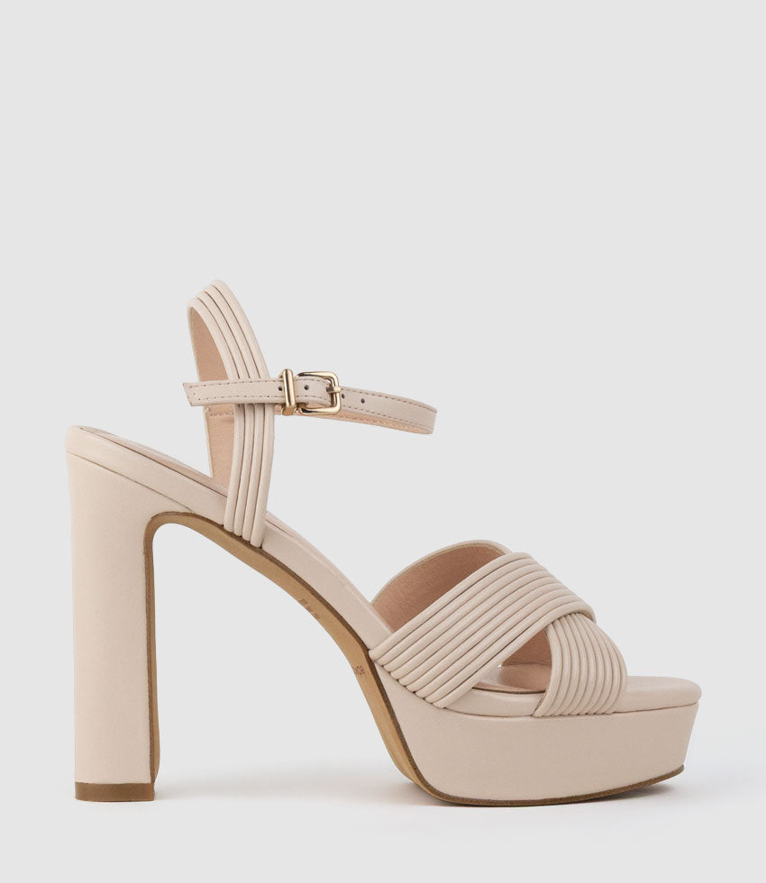 SORROW110 Tubed Crossover Platform Sandal in Shell - Edward Meller