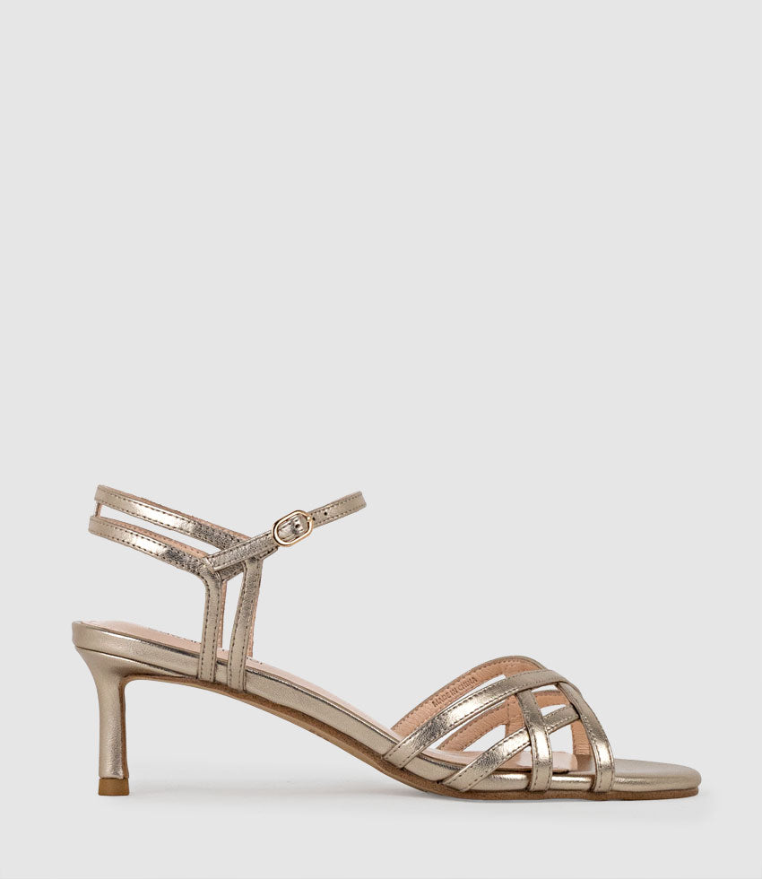 mid heel rose gold sandals