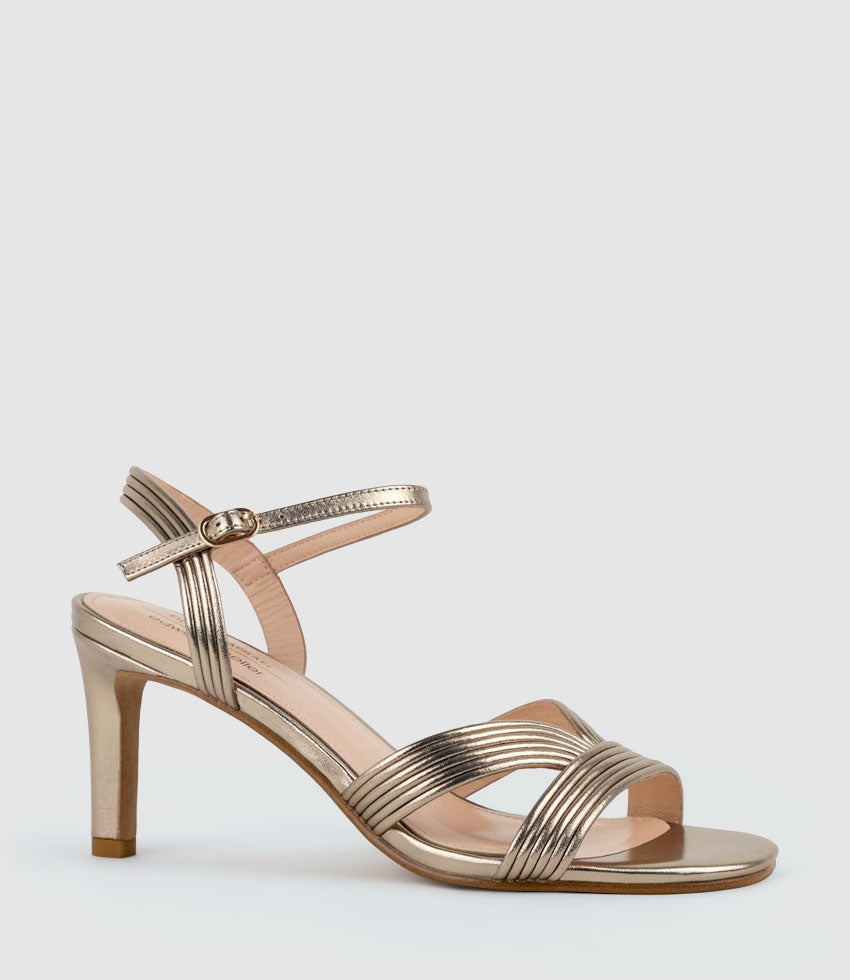 SULIN75 Tubed V Front Sandal in Rosegold - Edward Meller