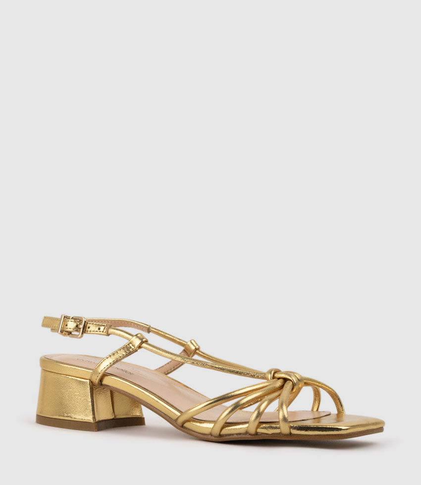 SYAN35 Tubed Knot Sandal in Aged Gold - Edward Meller