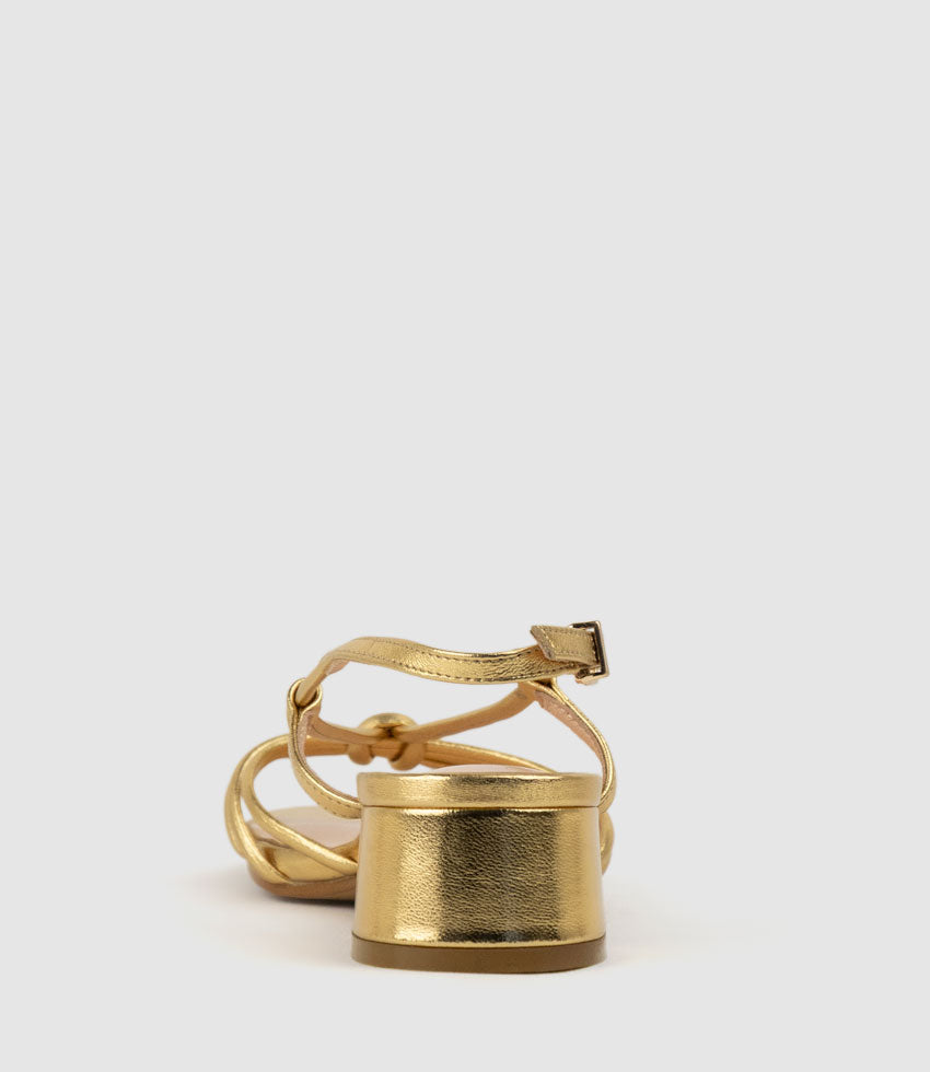 SYAN35 Tubed Knot Sandal in Aged Gold - Edward Meller