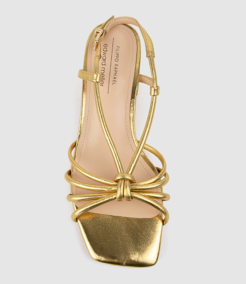 SYAN35 Tubed Knot Sandal in Aged Gold - Edward Meller
