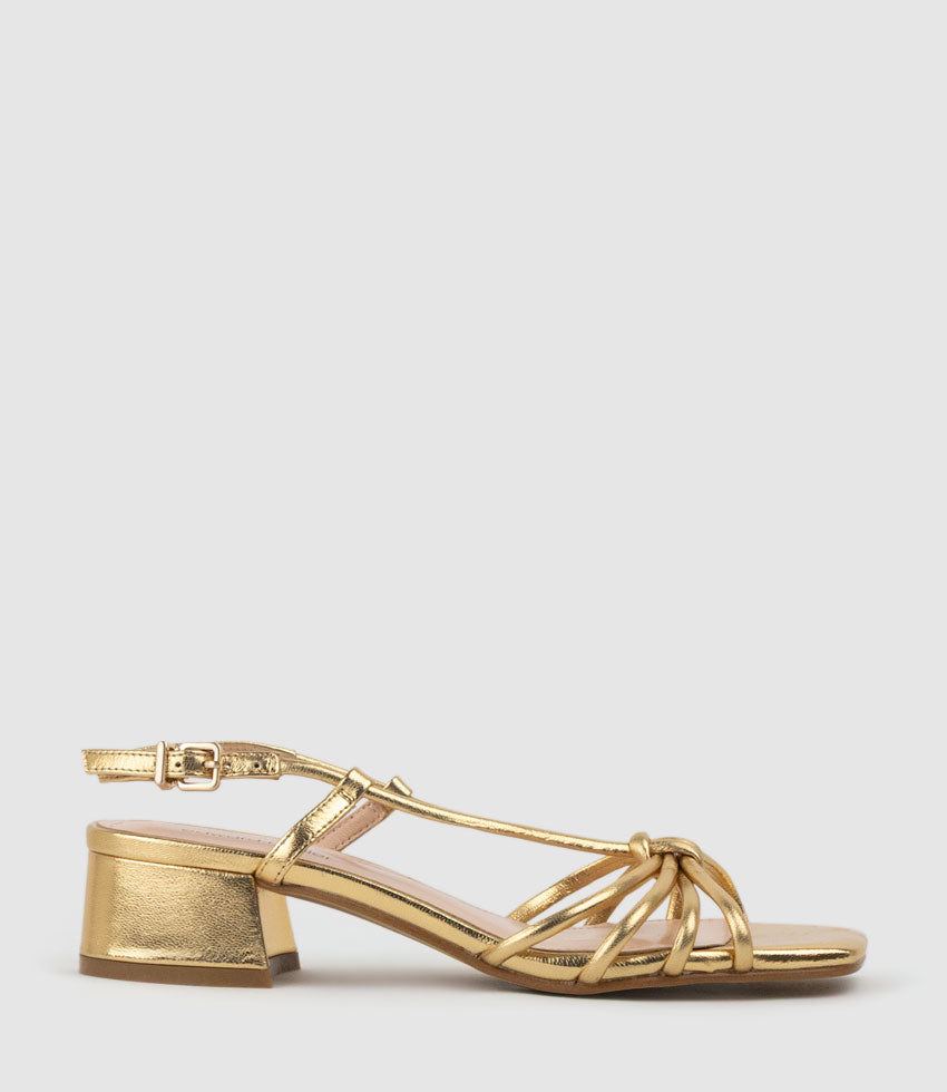 SYAN35 Tubed Knot Sandal in Aged Gold - Edward Meller