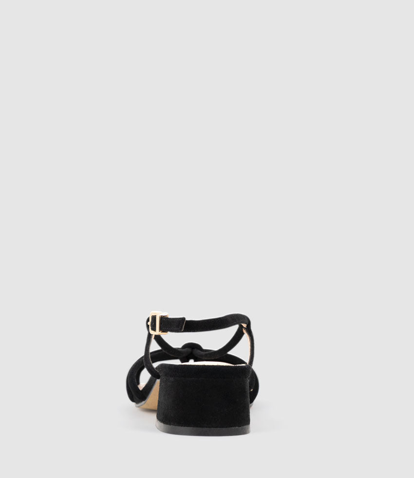 SYAN35 Tubed Knot Sandal in Black Suede - Edward Meller