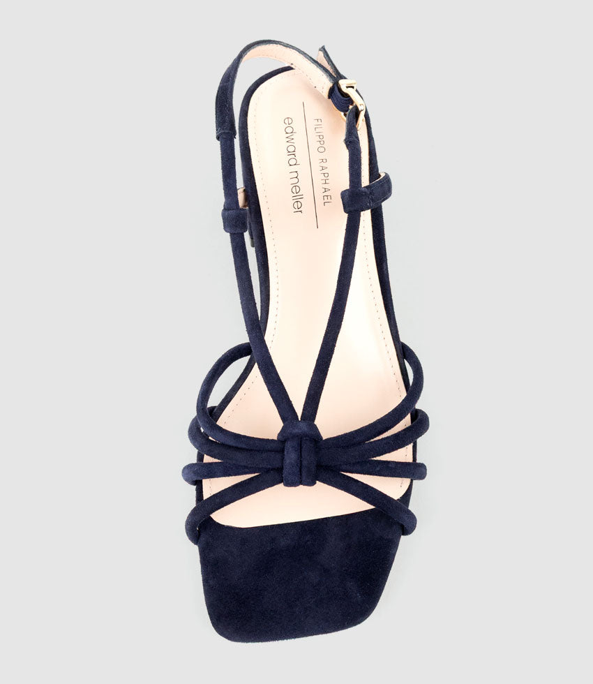 SYAN35 Tubed Knot Sandal in Navy Suede - Edward Meller