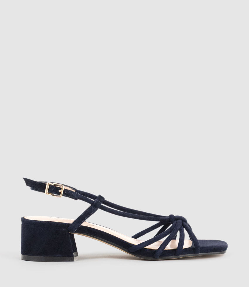 SYAN35 Tubed Knot Sandal in Navy Suede - Edward Meller