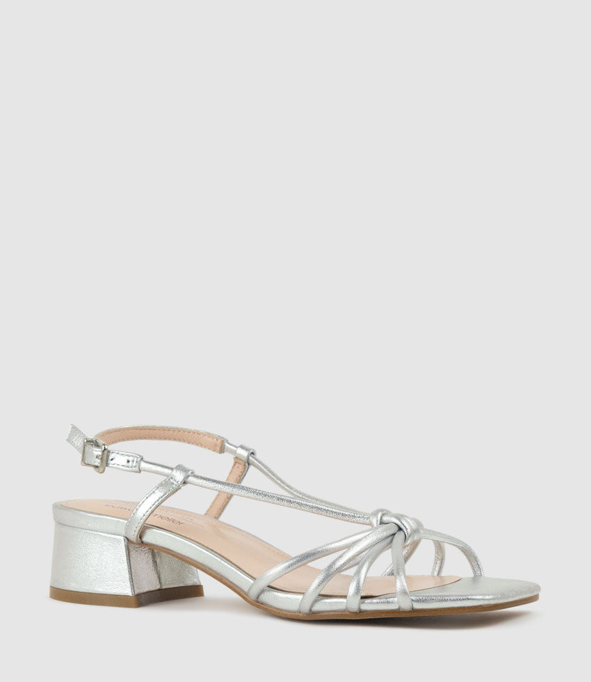 SYAN35 Tubed Knot Sandal in Silver - Edward Meller