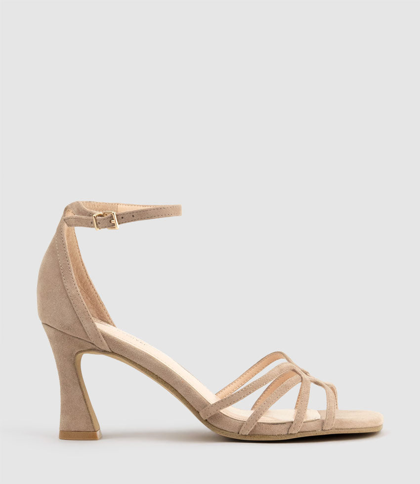 SYBIL75 Strappy Sandal in Nude Suede - Edward Meller