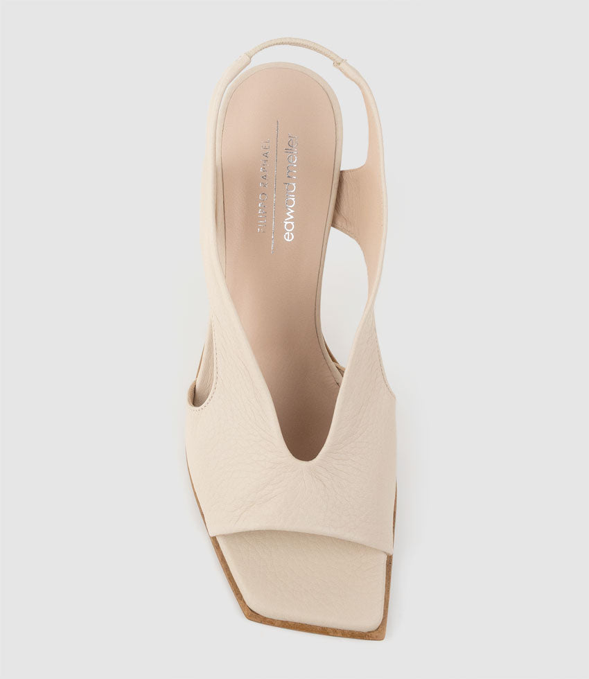 SYLO90 Open Toe Sandal in Beige - Edward Meller