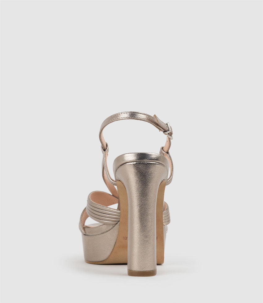 SYRO110 V Strap Platform Sandal in Pewter - Edward Meller