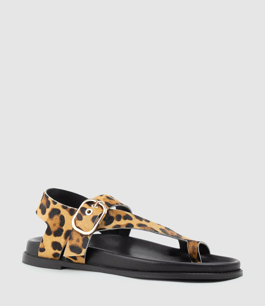 TALE Asymmetrical Thong on Unit in Leopard Pony Hair - Edward Meller