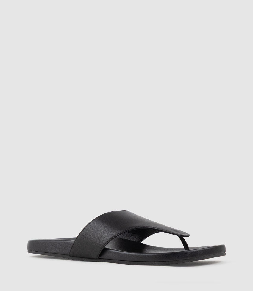 TAMSIN Thong on Footbed in Black - Edward Meller