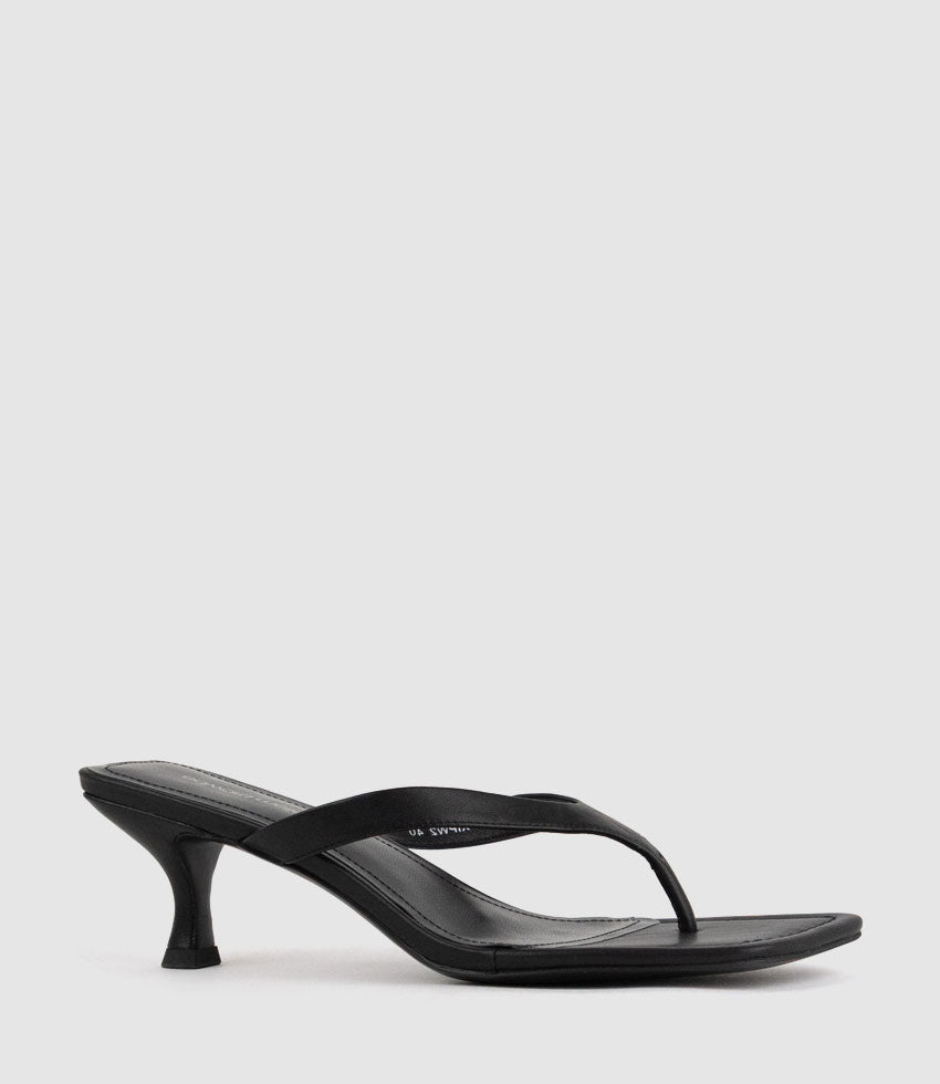 TESLA60 Heeled Thong in Black