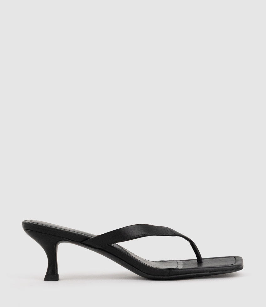 TESLA60 Heeled Thong in Black