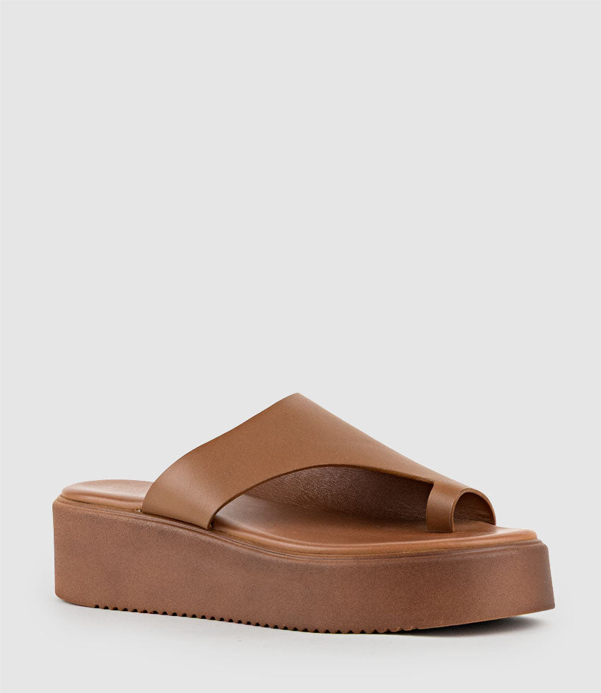 TEMIR Thong Slide on Unit in Tan - Edward Meller