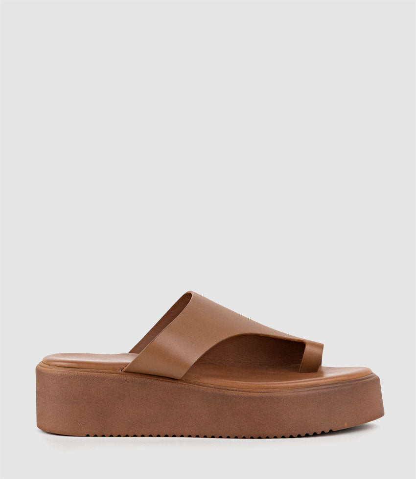 TEMIR Thong Slide on Unit in Tan - Edward Meller