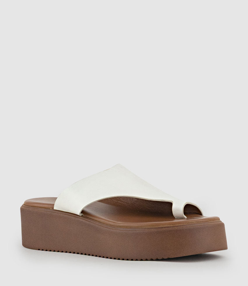 TEMIR Thong Slide on Unit in White - Edward Meller
