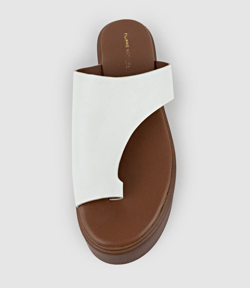TEMIR Thong Slide on Unit in White - Edward Meller