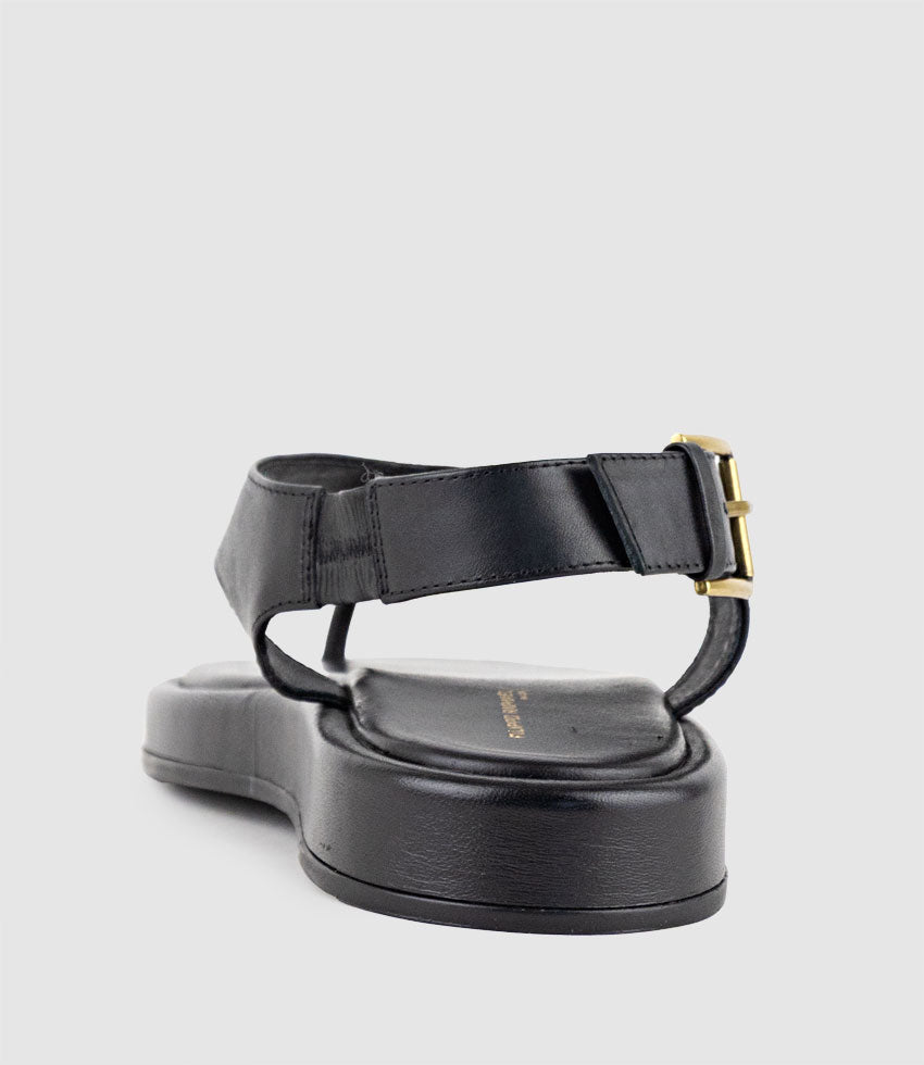 TIOLA Thong Slide on Unit with Buckle in Black - Edward Meller