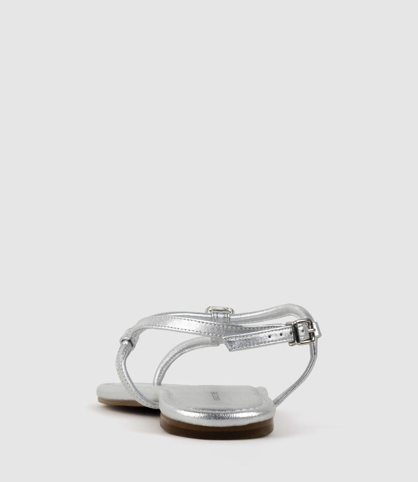 TOPAZ Fine Strap Thong with Crystal in Silver - Edward Meller