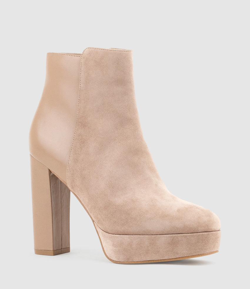 ULIAS110 Half N Half Platform Boot in Nude Calf - Edward Meller
