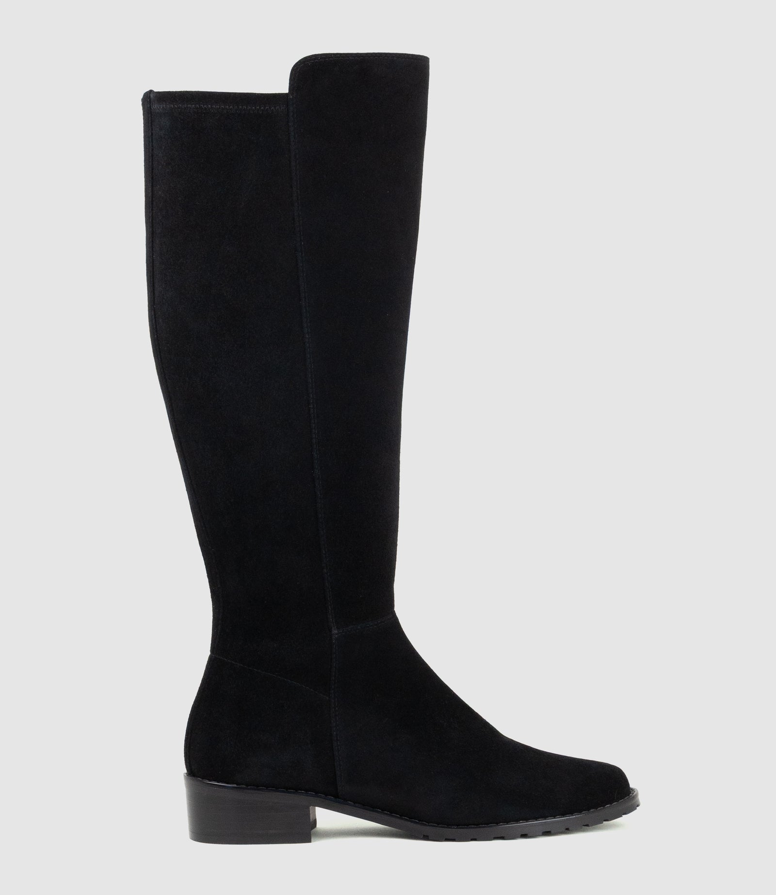 VACANO30 Wide Fit Knee High Boot in Black Suede
