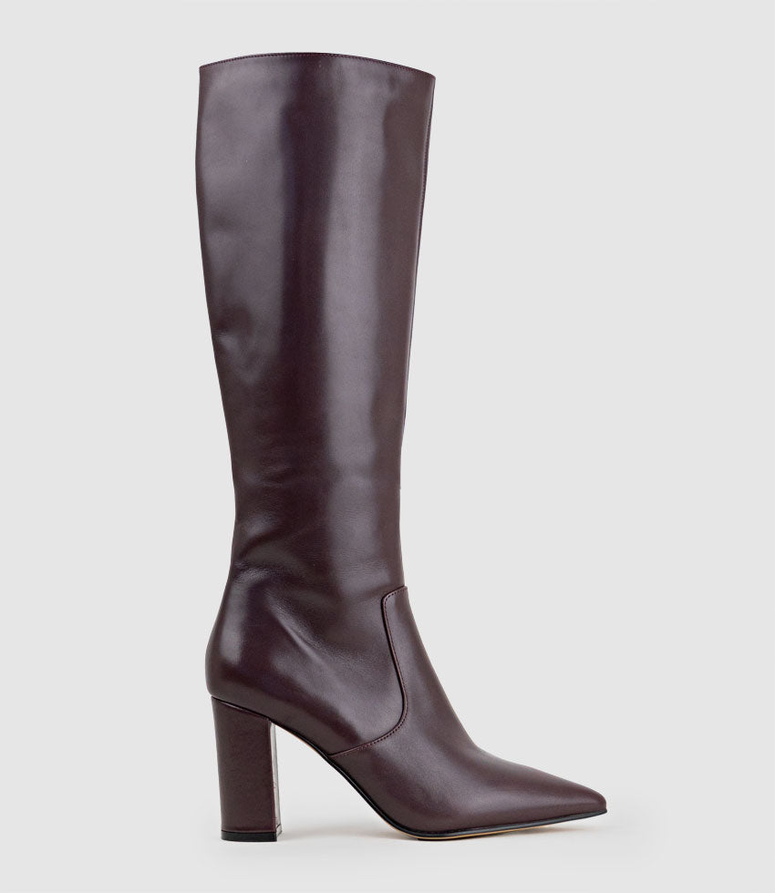 VAIN85 Knee High Boot in Bordeaux Calf - Edward Meller