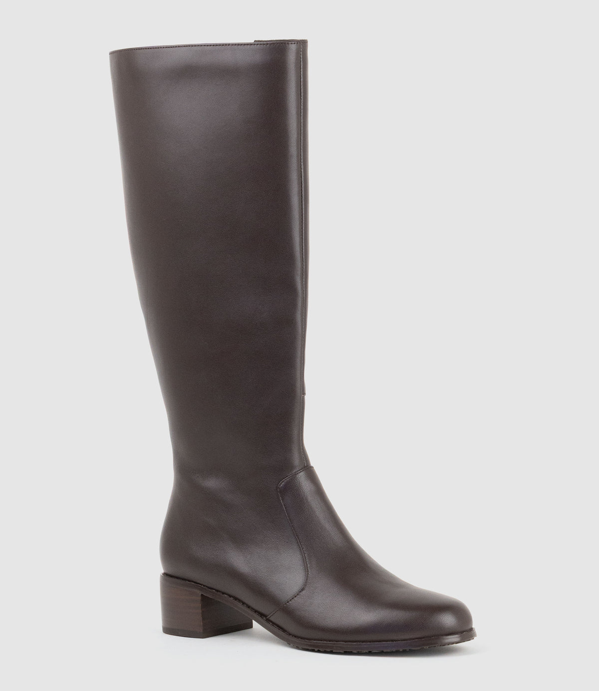 VALE40 Wide Fit Knee High Boot in Chocolate