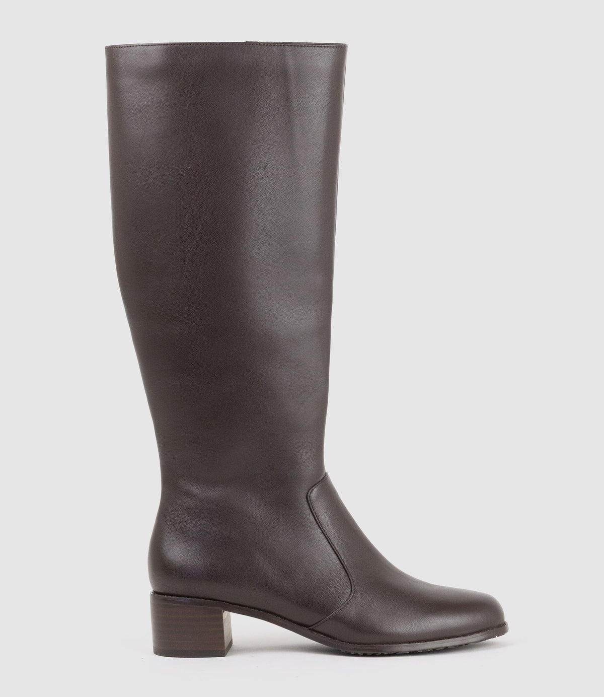 VALE40 Wide Fit Knee High Boot in Chocolate