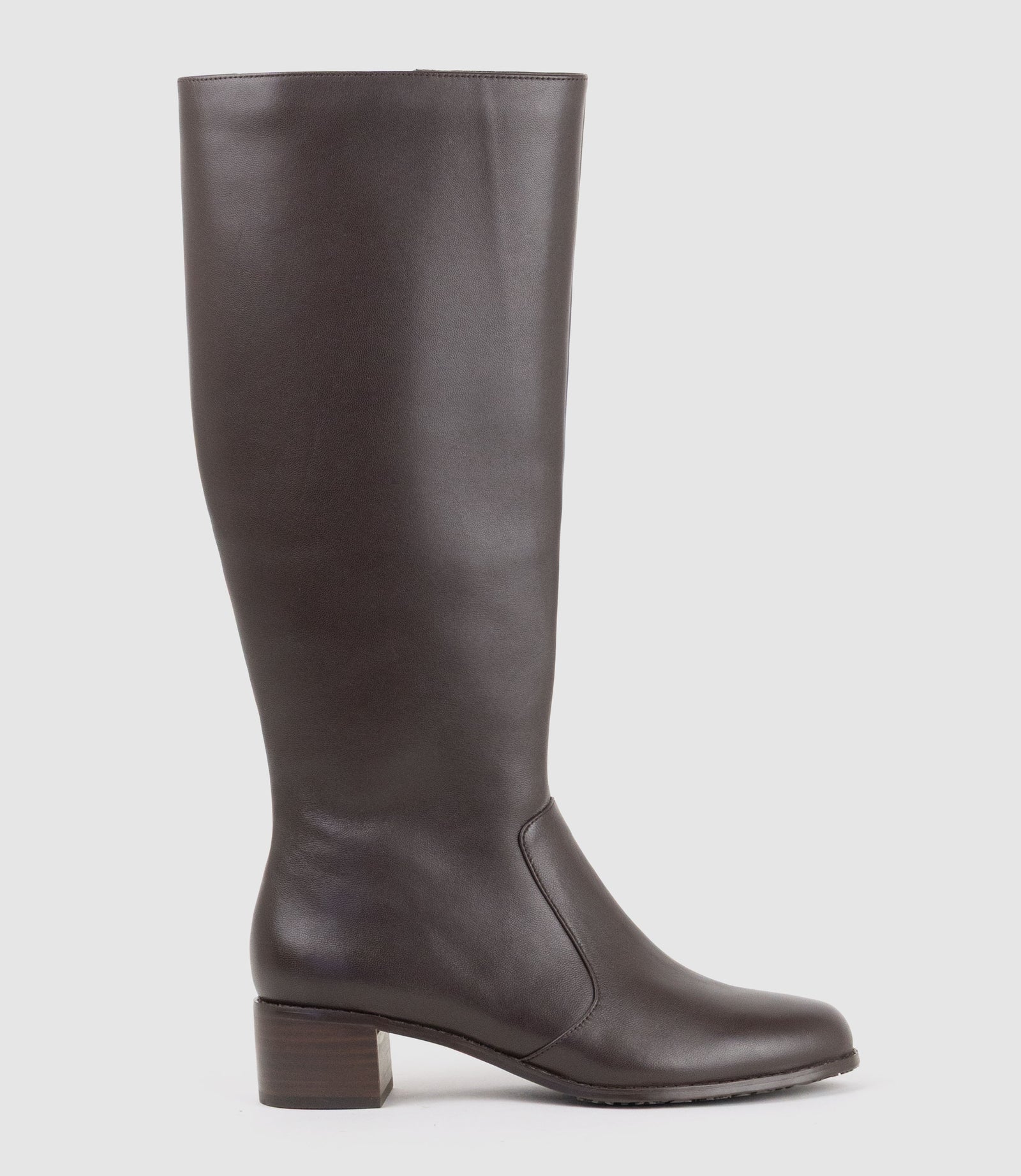 VALE40 Wide Fit Knee High Boot in Chocolate