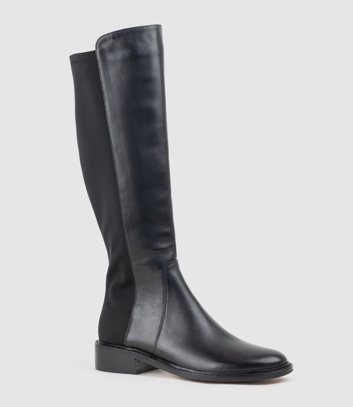 VALOR30 Knee High Stretch Back Boot in Black - Edward Meller