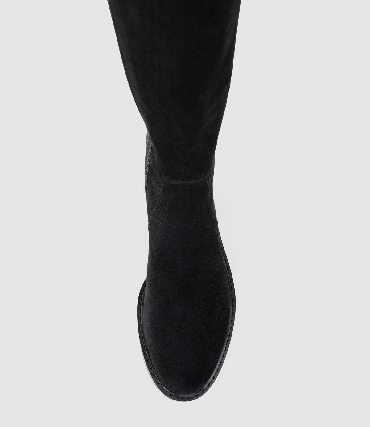 VALOR30 Knee High Stretch Back Boot in Black Suede - Edward Meller